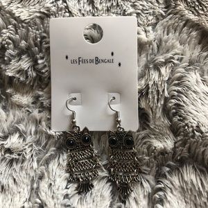 NEW Silver Owl Earrings